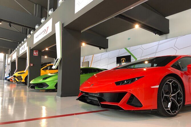 All In: Lambo,Ferrari,Balsamic,Wine, Parmigiano, PrivateTransport - Lamborghini Museum MUDETEC: more than posters and showroom light