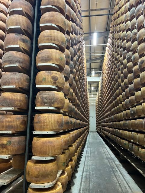 Bologna:Ferrari, Parmigiano, Balsamic Day Trip w/Light Lunch - Stop One: The Parmigiano Reggiano Dairy Factory Tour and Tastings