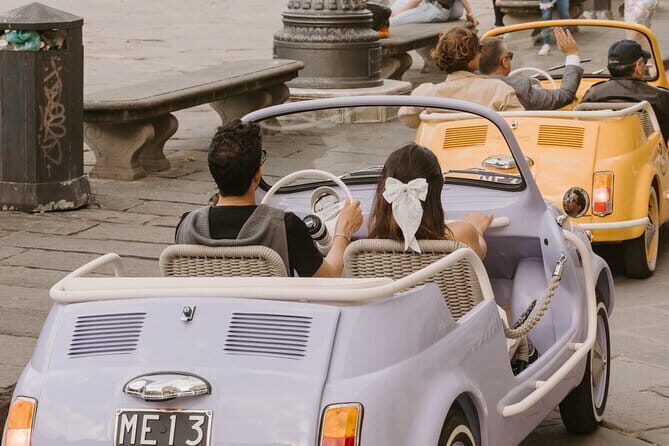 Discover Florence city center on e-cabriot fiat 500 - Stop-by-stop: Duomo to San Miniato and back again