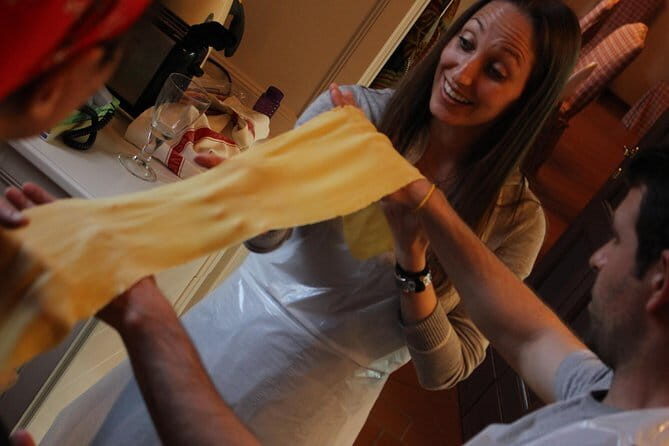 Express Pasta-Making Lesson with Gourmet Dinner - The welcome drink and wine pairing: included, but not a free-for-all