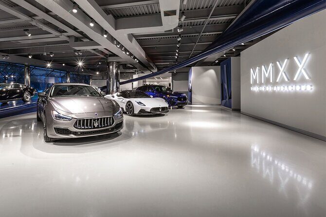 Ferrari Lamborghini Maserati Factories and Museums - Tour from Bologna - Maserati in Modena: The Showroom Loop and the MC20/Nettuno Factory Tour