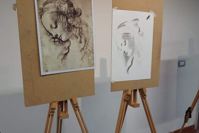 Leonardian Drawings & art workshop in Florence - Palette Knife, Watercolor, and Gold Leaf