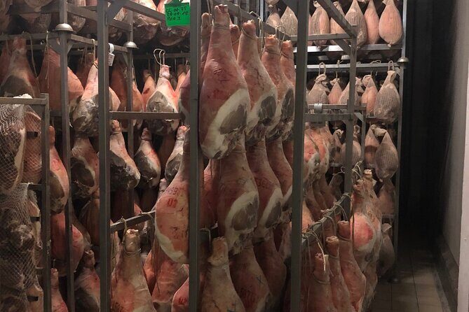 Modena Food:Prosciutto,Parmigiano,Balsamic,Wine,Lunch,Transport - Stop 2: Prosciuttificio Leonardi Srl and the Work Behind Cured Meat