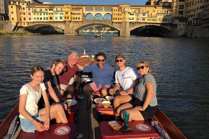 Panoramic Florence by Boat with Wine - The vintage boat and wine: what the ride portion is really about