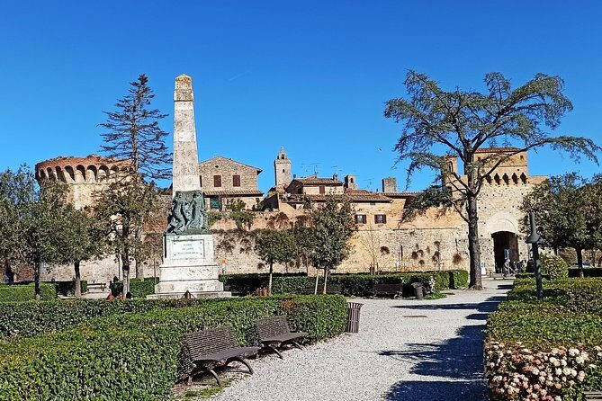 PRIVATE TOUR: Full-Day Volterra & San Gimignano with Wine Tasting Experience - San Gimignano towers and Vernaccia in about an hour