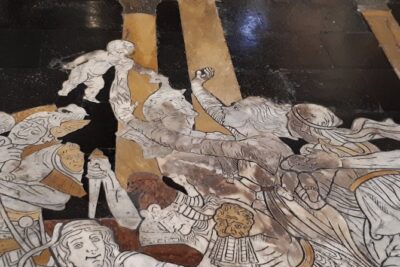 Siena Cathedral: shrine of treasures. - Entering Duomo di Siena: marbles, statues, and the Piccolomini Library focus