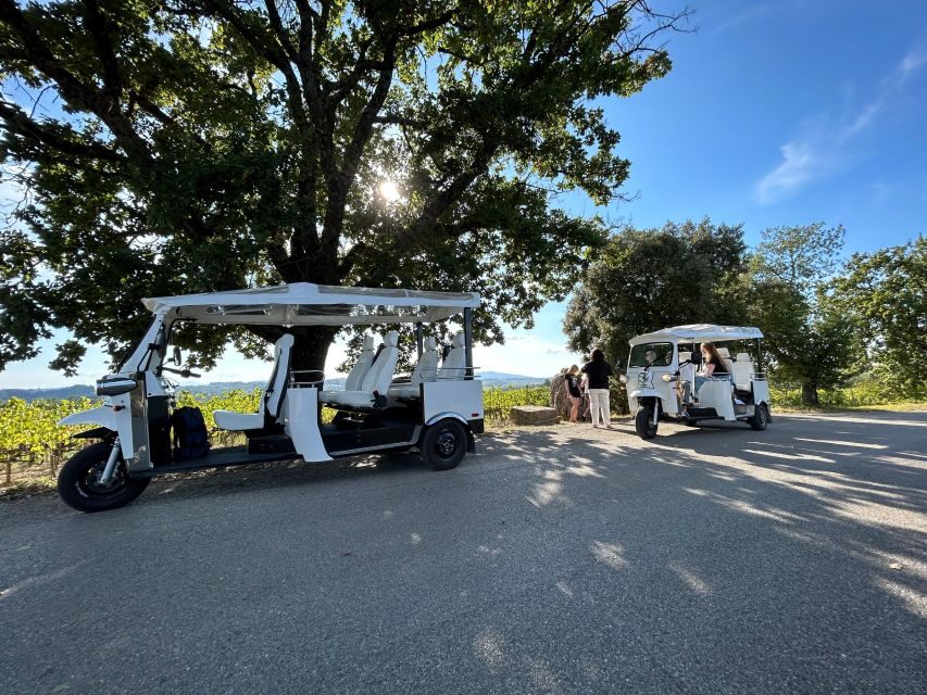 Siena: Tuk Tuk Tour with Wine Tasting - The 50-Minute Return Ride: More Scenic Stops, Same Meeting Point