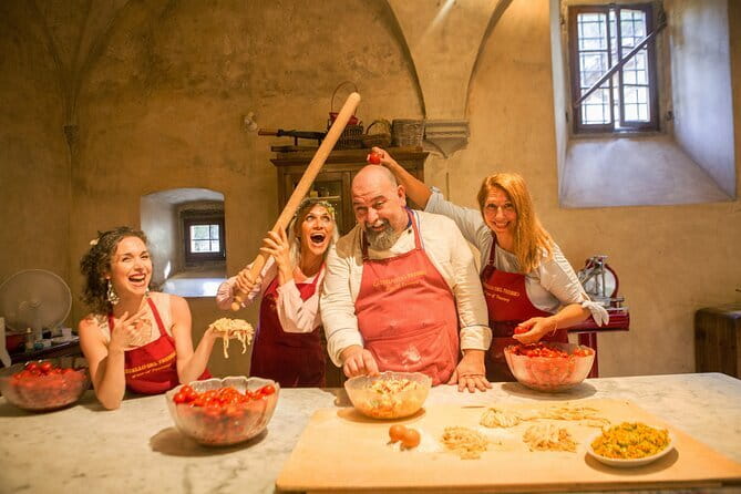 Small Group Pasta Making Class Wine Tasting in a Tuscan Castle - Key things you’ll notice right away
