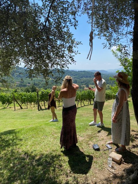 Tuscan Wine Tour by van from Pisa - Stop 2: second winery garden pairing and a real Tuscan table moment