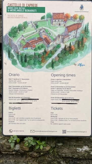 Tuscany: Sanctuary of La Verna Day Tour Private Tour - Caprese Michelangelo birthplace museum: castle buildings and a garden