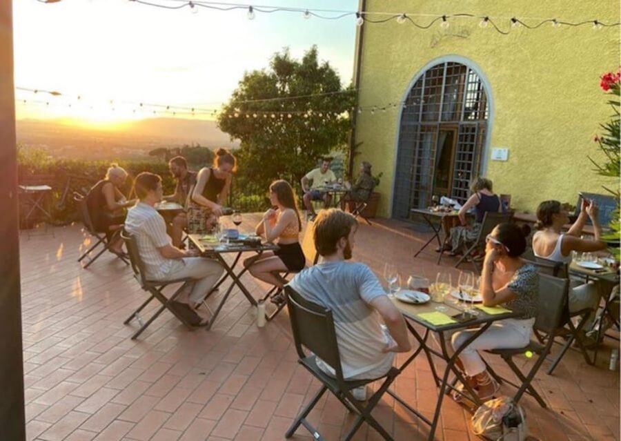 Vinci: Wine Tasting & Local Tuscan Food Dinner - Podere Rondinaio terrace views: where the evening starts