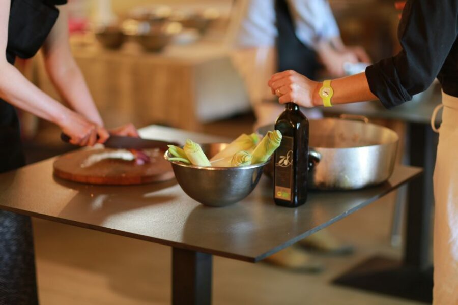 Volterra: Fresh Pasta Cooking Class at a Tuscan Farmhouse - Your Station Setup: Apron, Ingredients, and Chef Stories